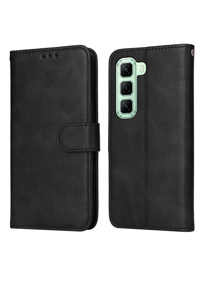 إيروريكس جراب هاتف قابل للطي من الجلد الكلاسيكي من Infinix Hot 50 5G (أسود)