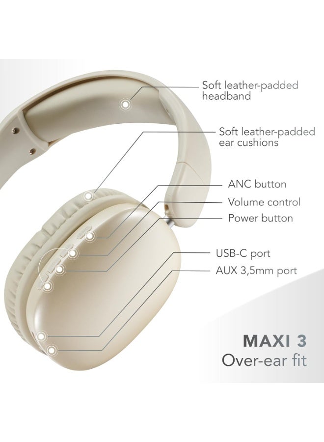 Cellularline MAXI3 Wireless Over-Ear Headphones, Active Noise Cancellation, USB-C Charging - Image 5