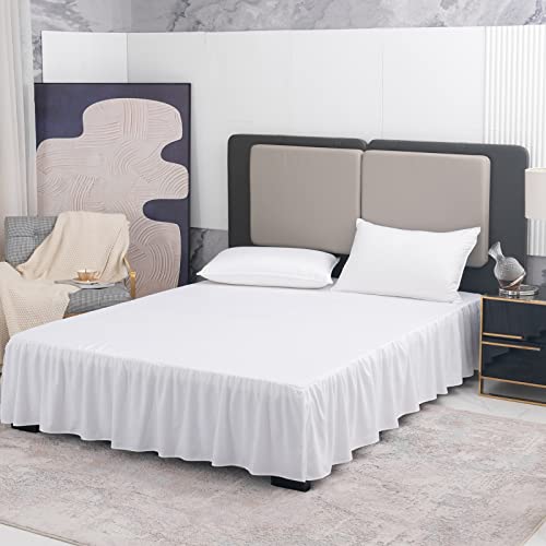 TSUTOMI White Bed Skirt Queen Size Ruffled Bed Skirt with Split Corners, Queen Bed Skirt 12 Inch Drop, TSUTOMI Queen Size Bed Skirt White for Ruffled Bed Skirt with Split Corners, Bed Skirt Queen Size - Image 5
