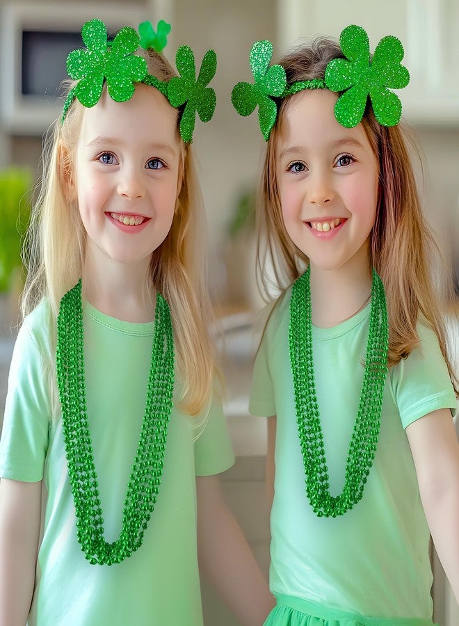 HOOSUN 30 Pack Mardi Gras Beads Necklaces Bulk,Mardi Gras St Patricks Day Accessories Green Beads Necklace Party Favors,St Patricks Day Necklaces Party Supplies Mardi Gras Decor for Party,School Event,Home - Image 4
