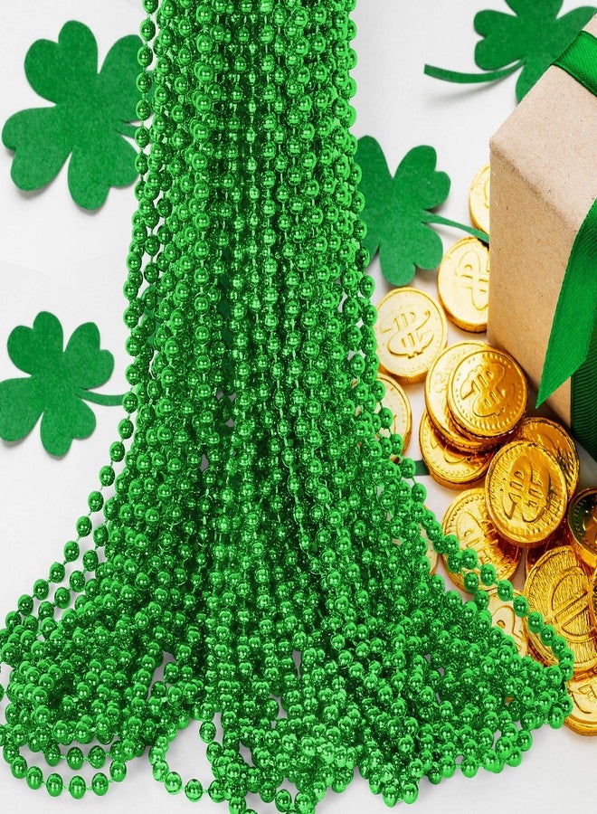 HOOSUN 30 Pack Mardi Gras Beads Necklaces Bulk,Mardi Gras St Patricks Day Accessories Green Beads Necklace Party Favors,St Patricks Day Necklaces Party Supplies Mardi Gras Decor for Party,School Event,Home - Image 3