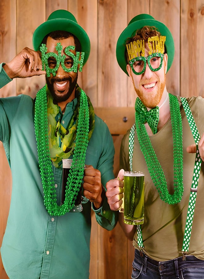 HOOSUN 30 Pack Mardi Gras Beads Necklaces Bulk,Mardi Gras St Patricks Day Accessories Green Beads Necklace Party Favors,St Patricks Day Necklaces Party Supplies Mardi Gras Decor for Party,School Event,Home - Image 2