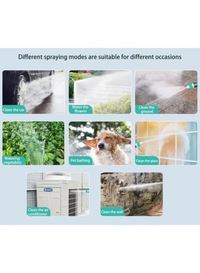 الحلم مجموعة بكرة خرطوم الحديقة بطول 30 مترًا، حامل خرطوم المياه، رؤوس الرش، بكرة خرطوم الحديقة. مجموعة بكرة خرطوم الحديقة، مسدسات المياه وحامل أنابيب المياه، خراطيم بطول 2 متر للحدائق المنزلية وغسيل السيارات (أزرق) - Image 2