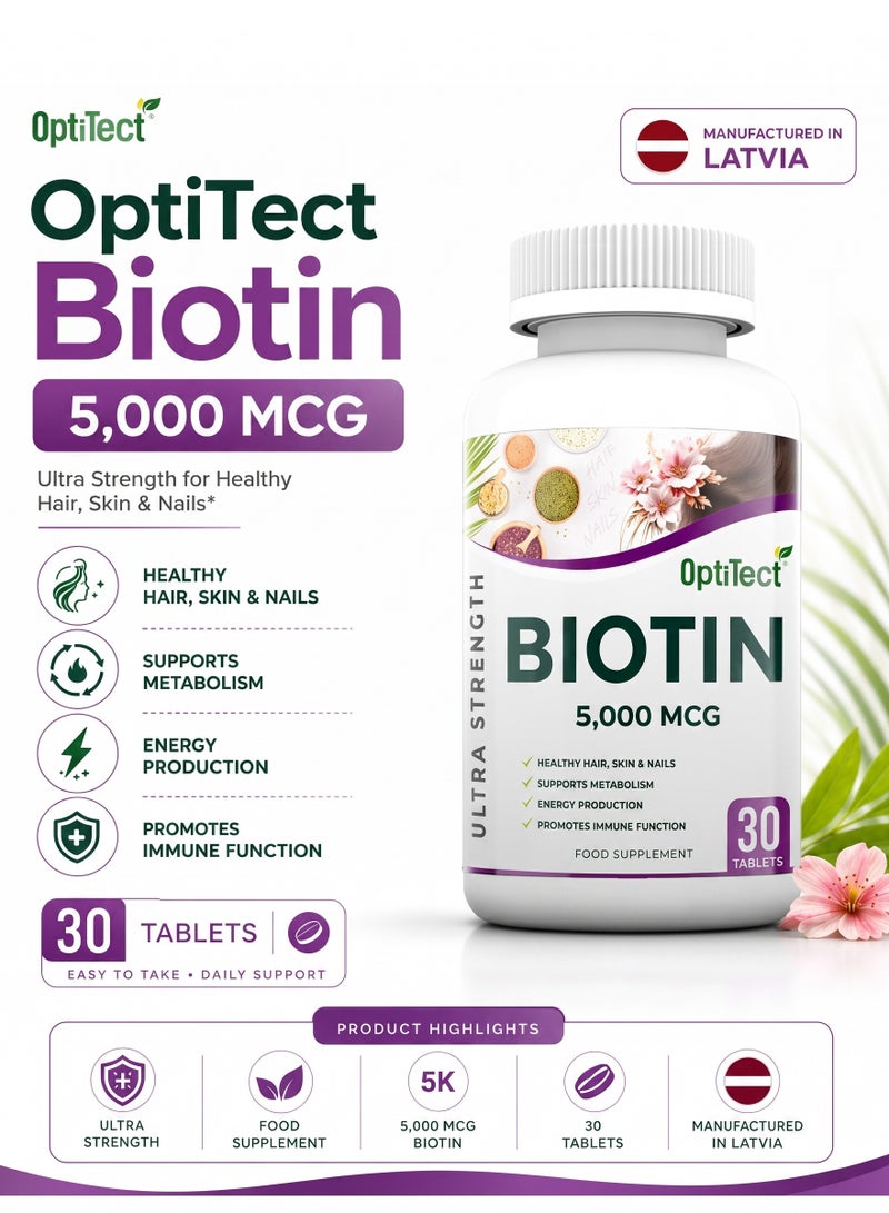 OptiTect Hair Growth Support Combo – Optitect Biotin 5000mcg 30 Tablets+Empower Nutrition Minoxidil Spray 60ml - Image 3