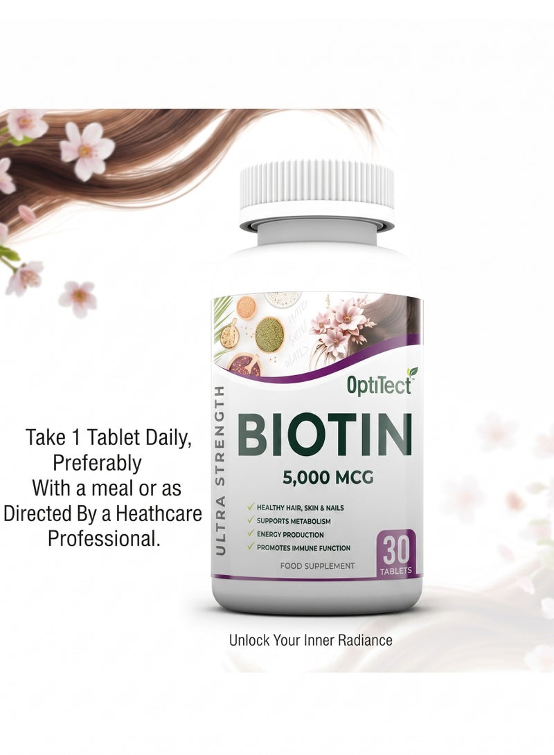 OptiTect Hair Growth Support Combo – Optitect Biotin 5000mcg 30 Tablets+Empower Nutrition Minoxidil Spray 60ml - Image 4