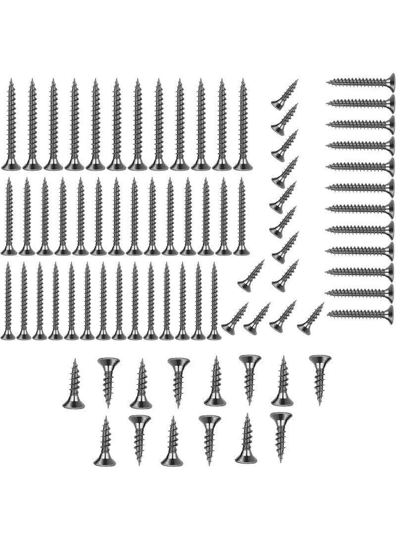 86PCS Black Carbon Steel Wood Screws Assortment Kit – Flat Head Coarse Thread Drywall and Wood Screws for Furniture Assembly, Carpentry and DIY Projects (Multiple Sizes) - Image 3