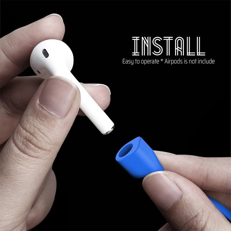 cobcobb حزام مضاد للفقد مغناطيسي قوي للغاية لسماعات Airpod Pro، حبل رياضي متوافق مع Airpods الجيل الثالث والثاني Pro 3 2 1 (أزرق) - Image 4
