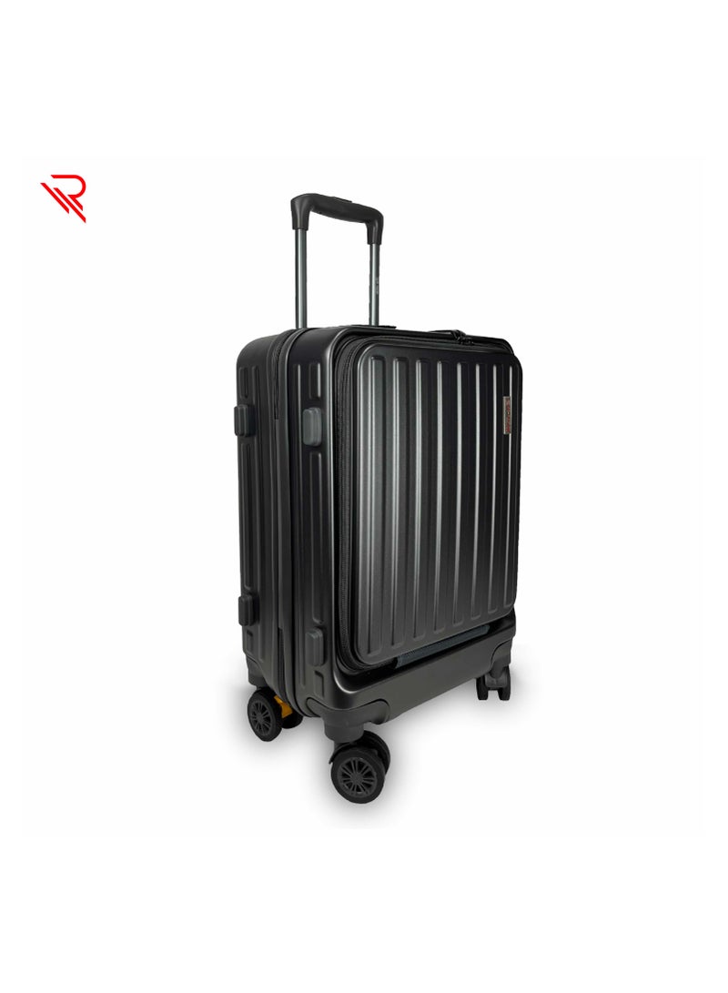 Reflection REFLECTION Business Travel 20"Carry On Luggage with Front Open Laptop Compartment|Hardside Suitcase|4 Spinner Wheels|Premium Quality|Professional look(Grey) - Image 3