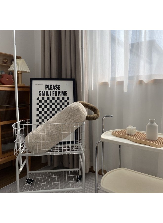 Internet Celebrity Super Soft Special-Shaped Stitching Plush Pillow Ins Nordic Style Sofa Bay Window Cushion Decorative Nap Pillow-Specifications:Cylindrical Beige 50cm-Color:See Details For Size - Image 1