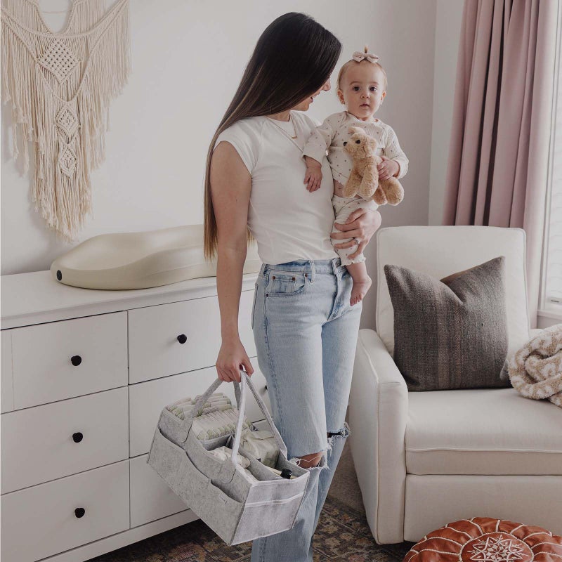 PUTSKA Baby Diaper Caddy Organizer Nursery Basket Set Baby Basket Gift Registry Baby Shower List Baby Must Haves Essentials Neutral Baby Stuff For Newborn - Image 4