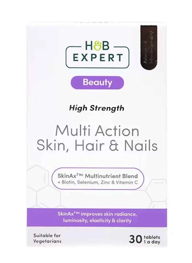 H&B H&B Expert Multi Action Hair Skin Nails Multivitamin & Multimineral Tablets, Pack of 30's 