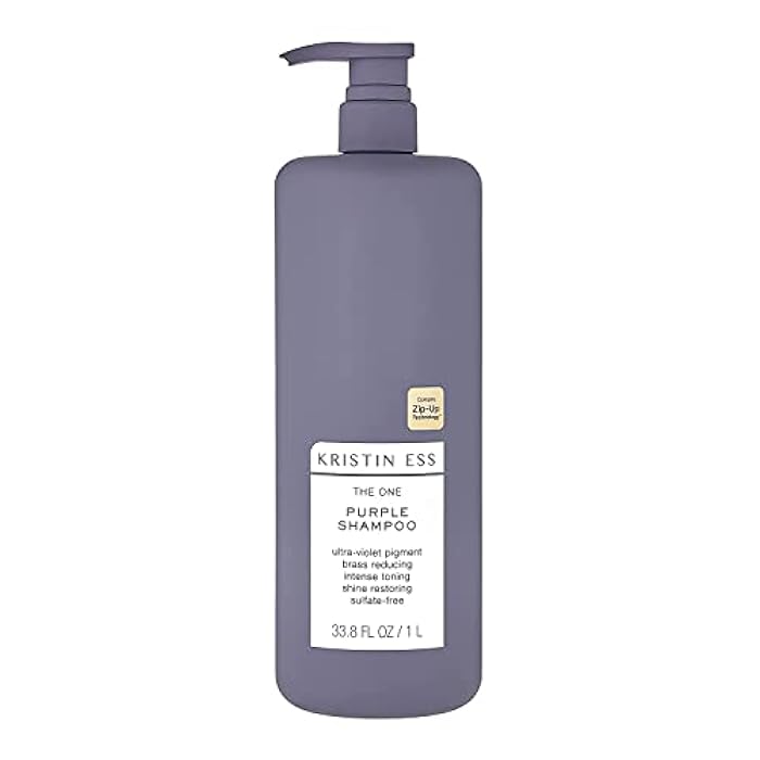 Kristin Ess Hair The One Purple Shampoo - Toning for Blonde Hair, Neutralizes Brass + Yellow Tones, Sulfate Free, 33.8 fl oz (Pack of 2) - Image 2