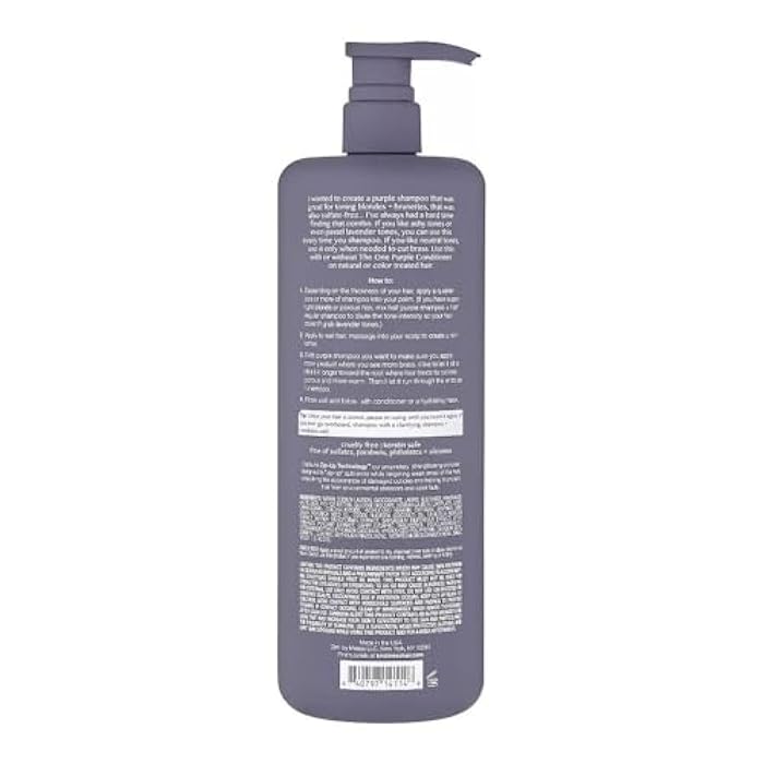 Kristin Ess Hair The One Purple Shampoo - Toning for Blonde Hair, Neutralizes Brass + Yellow Tones, Sulfate Free, 33.8 fl oz (Pack of 2) - Image 3