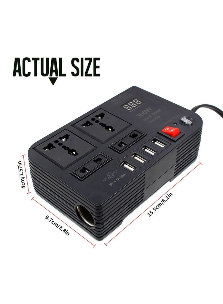 XiuWoo 300W Car Inverter Inversor DC 12V To AC 220V Car Lighter Power Adapter Converter Splitter 4 USB Charger Fast Charging - Image 2