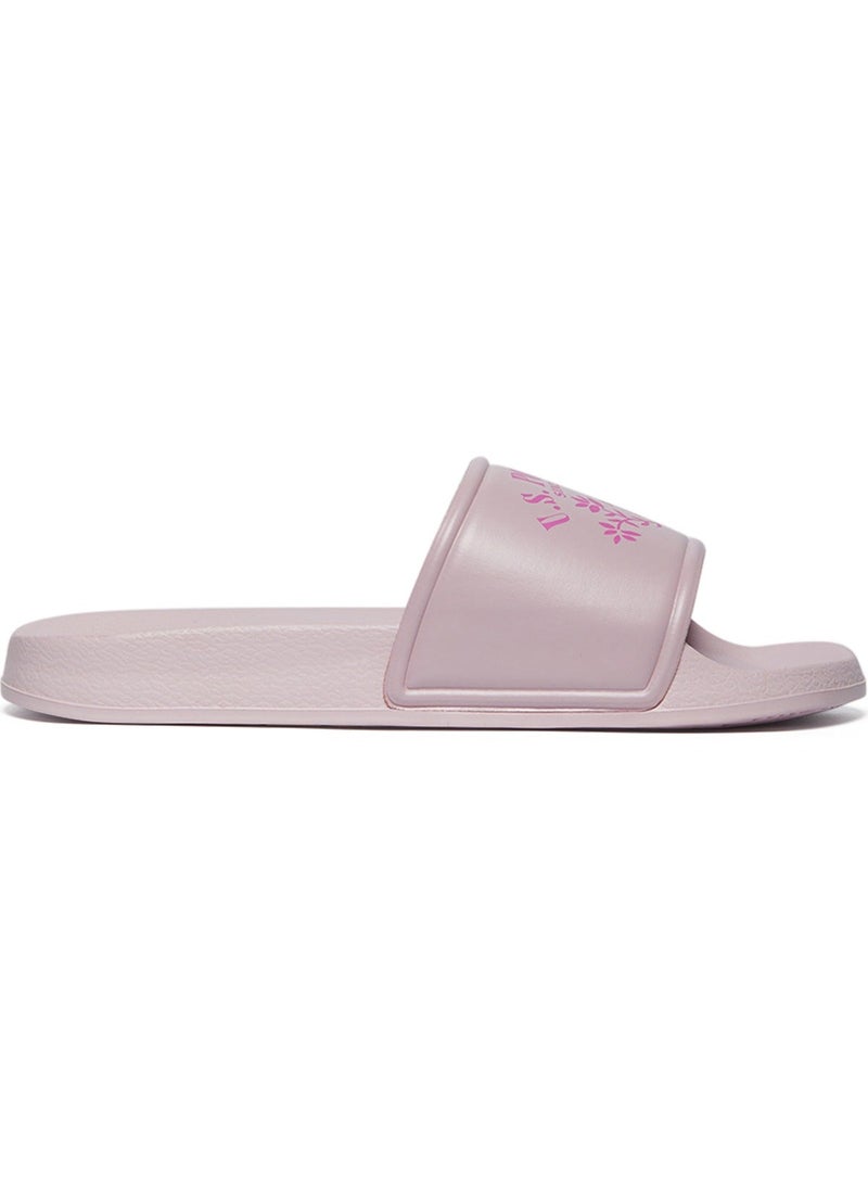 يو اس بولو اسن سلايدز نسائي وردي بتوقيع العلامة التجارية - أناقة مريحة واسترخاء تام! - Image 1