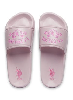 U.S. Polo Assn. Women's Pink Signature Slides – Effortless Style Meets Ultimate Relaxation!  - Image 1