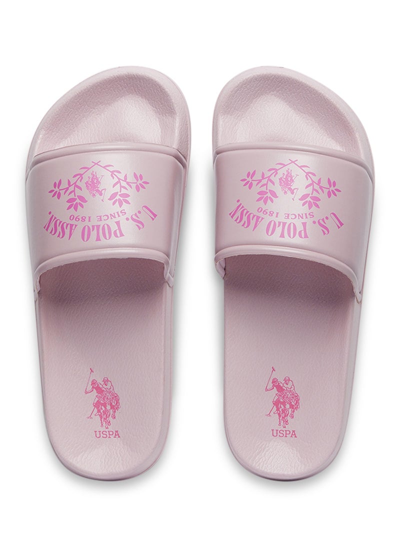 U.S. Polo Assn. - Women's Pink Signature Slides – Effortless Style Meets Ultimate Relaxation! - Image 1