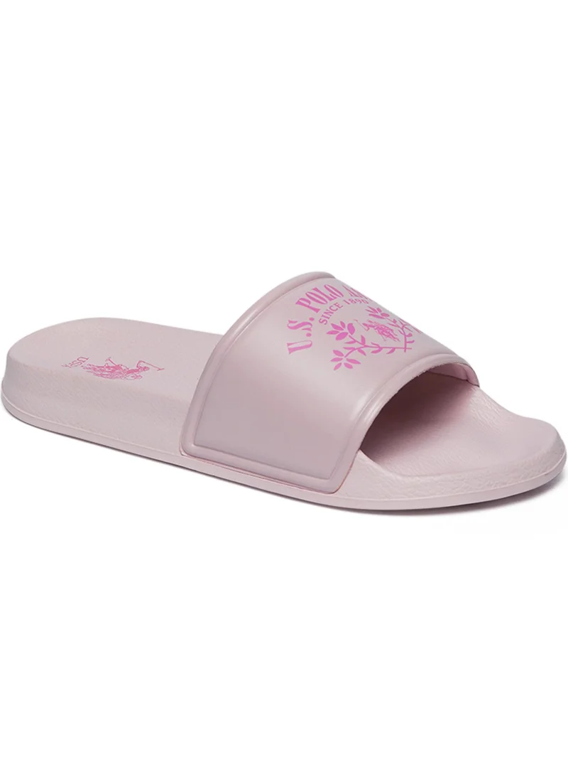 U.S. Polo Assn. Women's Pink Signature Slides – Effortless Style Meets Ultimate Relaxation!