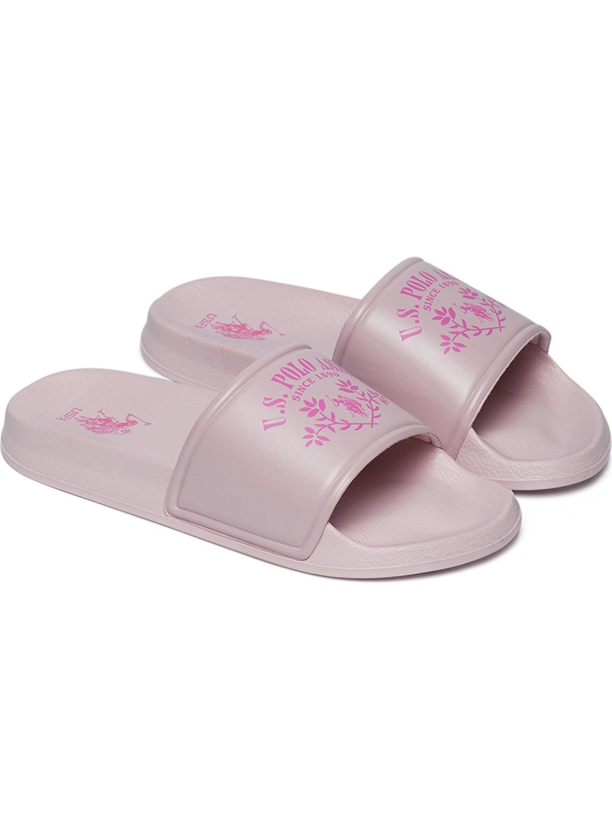 U.S. Polo Assn. Powder Women's Pink Signature Slides – Effortless Style  Meets Ultimate Relaxation! for Women | Best Price UAE