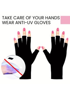EELHOE UV Gloves For Gel Nail Lamp, Professional UV Protection Gloves For Manicures, Nail Art Skin Care Fingerless Anti UV Glove Protect Hands From UV Harm  - Image 2