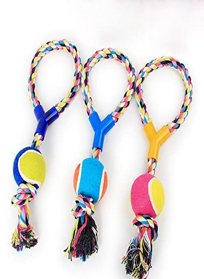 Pet Guard Rope Dog Toys | Cosco Ball with Handle Tug/Fetch Chew Toy for Medium and Large Breeds (Multicolore) - Image 1