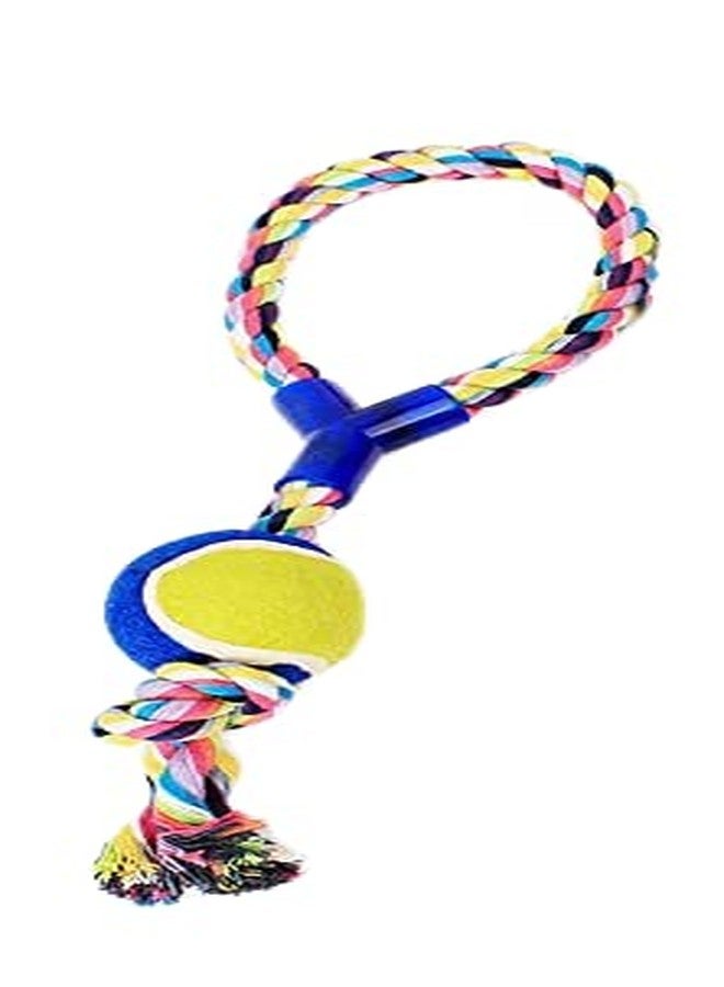 Pet Guard Rope Dog Toys | Cosco Ball with Handle Tug/Fetch Chew Toy for Medium and Large Breeds (Multicolore) - Image 2