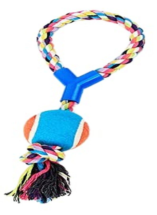 Pet Guard Rope Dog Toys | Cosco Ball with Handle Tug/Fetch Chew Toy for Medium and Large Breeds (Multicolore) - Image 3