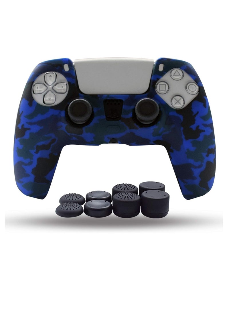 Generic - PS5 Controller Skin,Silicone Grips for PlayStation 5 Controller Anti Slip Cover Case Protector for Dual Sense 5 Controller - 8pcs Pro ThumbGrips (Army Blue) - Image 1