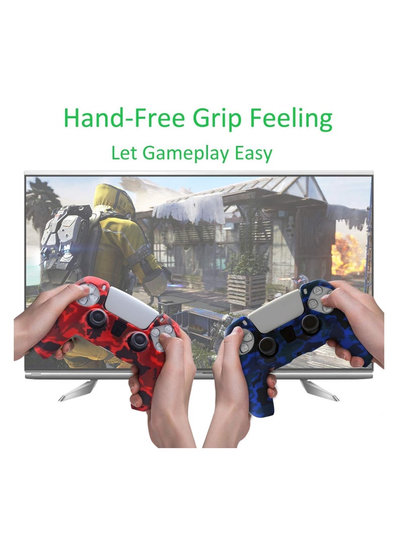 Generic - PS5 Controller Skin,Silicone Grips for PlayStation 5 Controller Anti Slip Cover Case Protector for Dual Sense 5 Controller - 8pcs Pro ThumbGrips (Army Blue) - Image 1