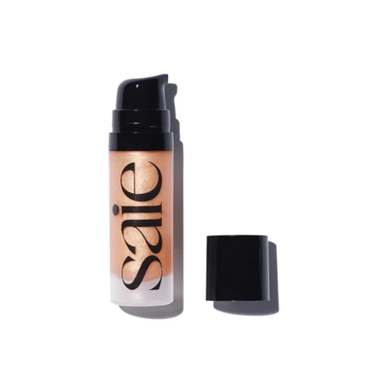 Saie Mini Glowy Super Gel Lightweight Illuminator  Luminizer  Makeup Primer for Glowing Skin  Enriched with Vitamin C  Hydrating Squalane Oil  Sunglow 05 oz