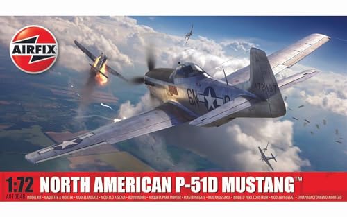 Airfix Model Airplane Kit Gift Set A01004B North American P51D Mustang Plastic Plane Model Kits for Adults Kids 14 Skill Level 1 172 Scale WW2 Military Aircraft Models for Beginners - Image 1