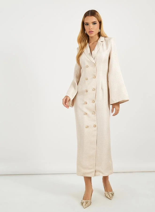 Styli Double Breasted Midi Dress