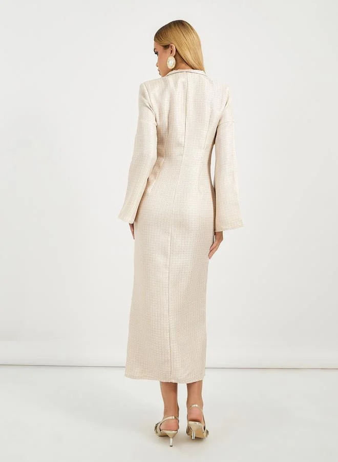Styli Double Breasted Midi Dress