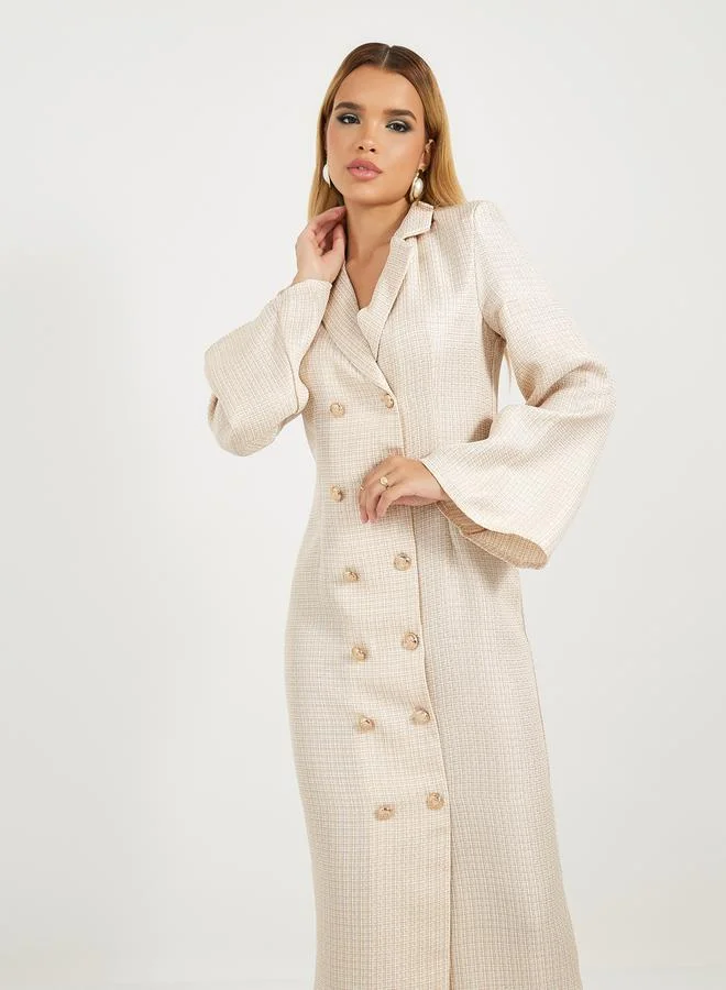 Styli Double Breasted Midi Dress