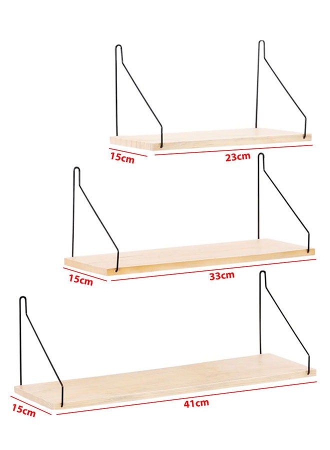 MARGOUN Floating Shelves Wall Mount Solid Wood Wall Storage Shelves with Iron Frame  - Image 4
