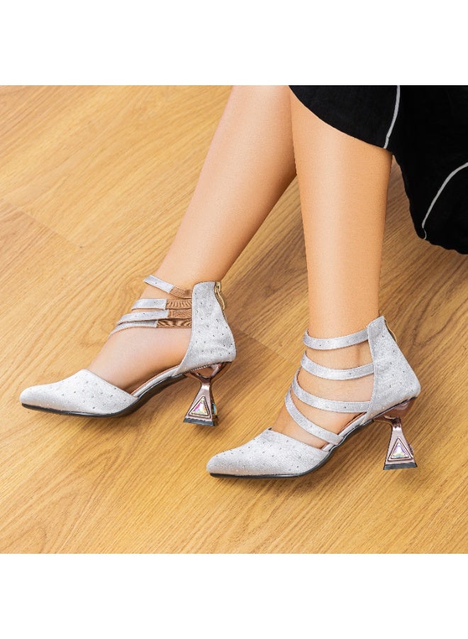 Elegant and attractive, made of soft SILVER fabric decorated with a light shine C-62-SILVER