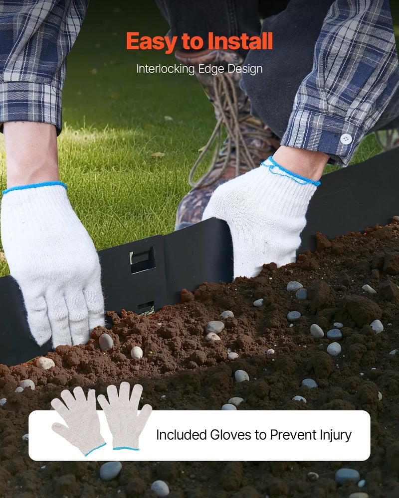 VEVOR Steel Landscape Edging, 5 Packs 39 x 3 in Rust-Resistant Metal Landscape Edging, Bendable Garden Edging Border, Heavy Duty Lawn Edging, Easy-to-Install, Flower Bed Yard Pathway Divider Black - Image 5