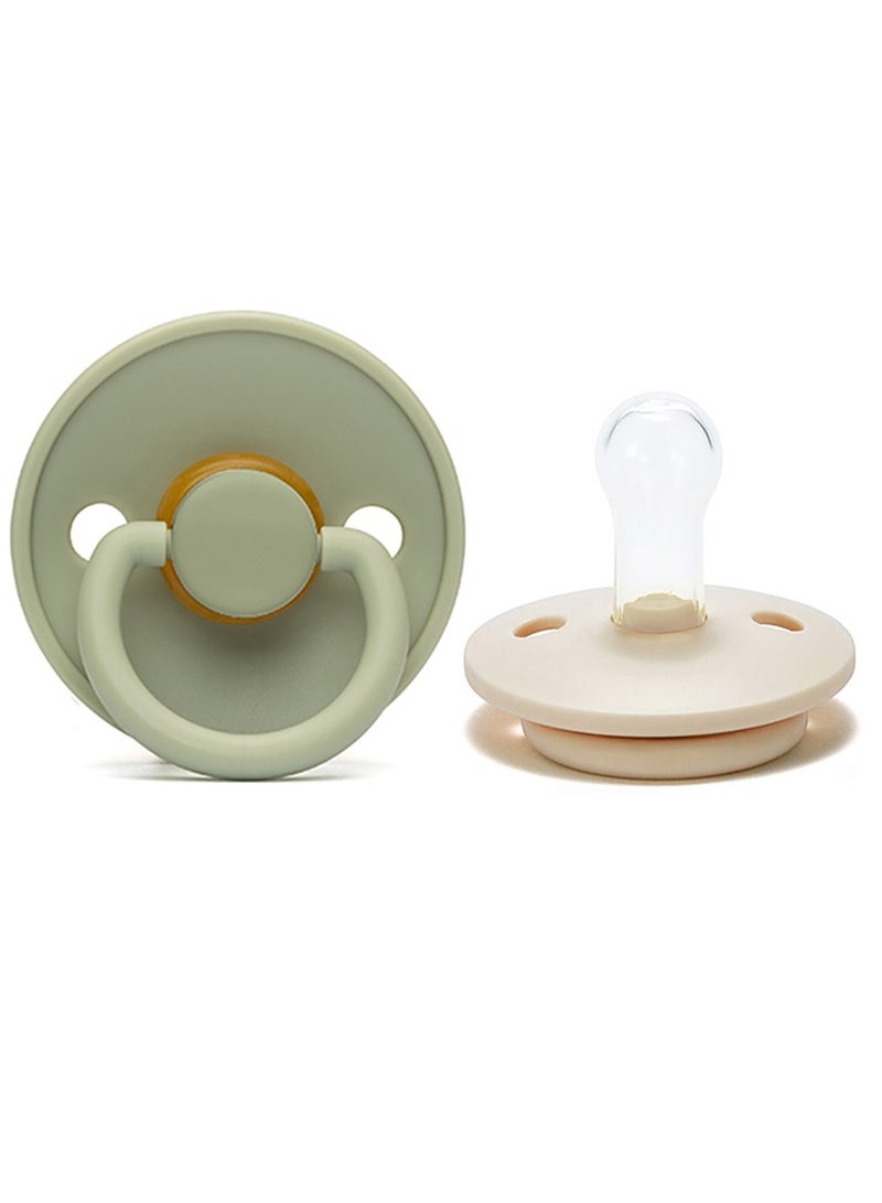 2 Pieces Portable Natural Latex Pacifier,Baby 0-12 Months - Image 1