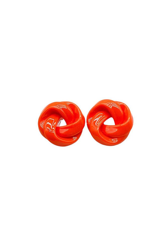 FLUFFY - Flower Earring Of Fluffy Women's Accessories-Orange - Image 1