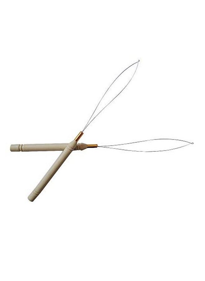 yantaisiyu - 6 Pcs Woodlike Hair Extension Loop Needle Threader Wire Pulling Hook Bead Device Tool For Silicone Microlink Rings Beads And Feathers Extensions Loop Tools - Image 1