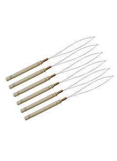 yantaisiyu 6 Pcs Woodlike Hair Extension Loop Needle Threader Wire Pulling Hook Bead Device Tool For Silicone Microlink Rings Beads And Feathers Extensions Loop Tools  - Image 2