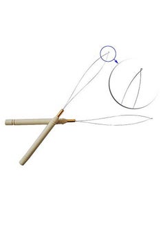 yantaisiyu 6 Pcs Woodlike Hair Extension Loop Needle Threader Wire Pulling Hook Bead Device Tool For Silicone Microlink Rings Beads And Feathers Extensions Loop Tools  - Image 5