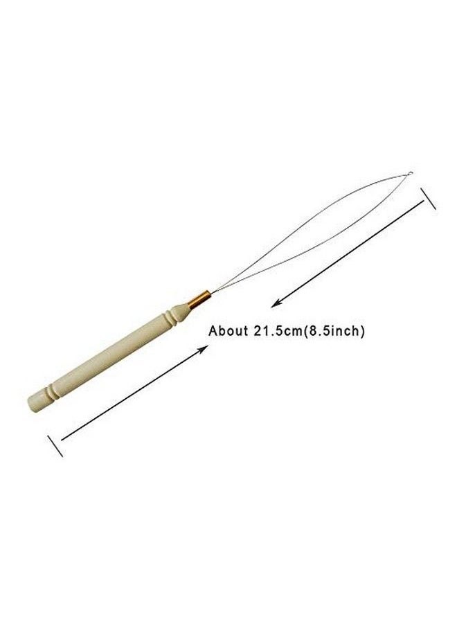 yantaisiyu - 6 Pcs Woodlike Hair Extension Loop Needle Threader Wire Pulling Hook Bead Device Tool For Silicone Microlink Rings Beads And Feathers Extensions Loop Tools - Image 1