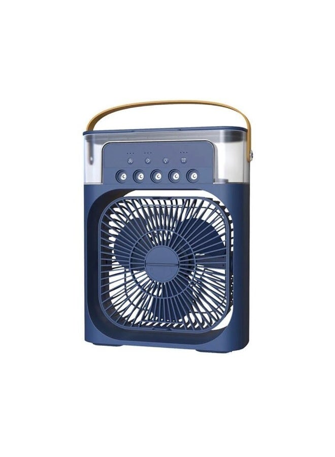 Lacoz Portable Air Cooler Fan with Humidifier 3-Speed Turbo Cooling LED Night Light USB Powered Personal Air Cooler for Home, Office & Travel Blue - Image 1