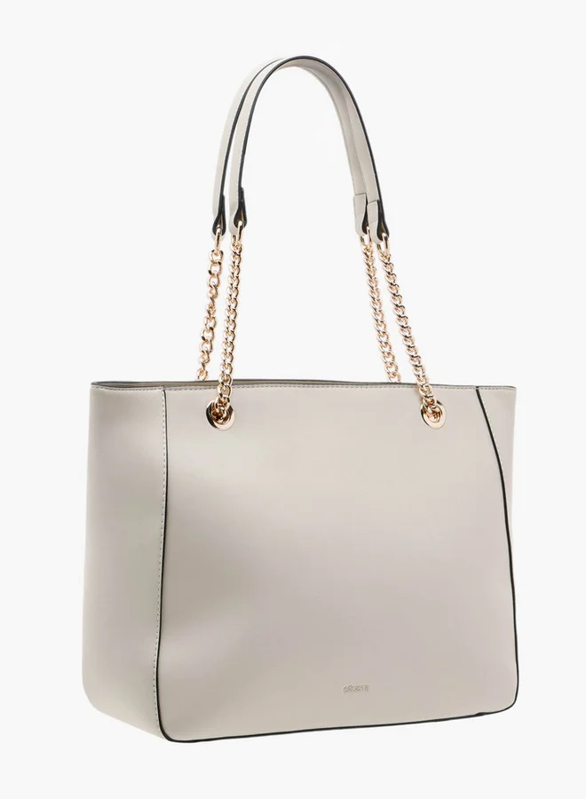 Celeste Women's Perforated Detail Tote Bag with Double Handle and Zip Closure