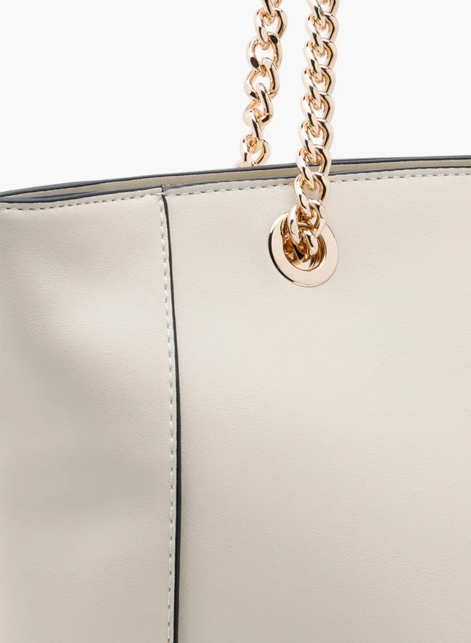 Celeste Women's Perforated Detail Tote Bag with Double Handle and Zip Closure