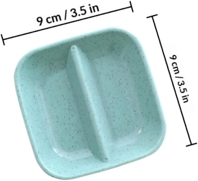PRETYZOOM Wheat Straw Soy Sauce Dishes Double Compartment Relish Plates 20pcs Set Multi-color Seasoning Serving Bowls for Kitchen Dining and Entertaining - Image 2