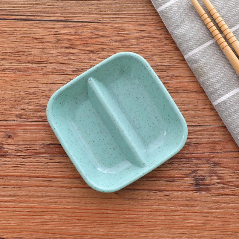 PRETYZOOM Wheat Straw Soy Sauce Dishes Double Compartment Relish Plates 20pcs Set Multi-color Seasoning Serving Bowls for Kitchen Dining and Entertaining - Image 5