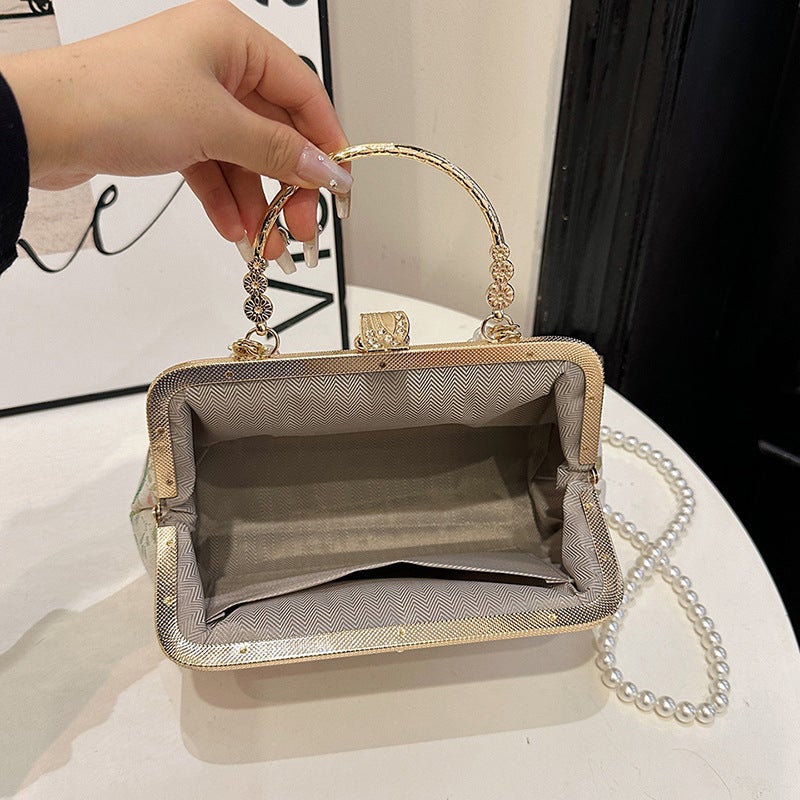 New Chinese Style National Style Embroidered Bag Women'S 2024 Vintage Original Pearl Handbag Shoulder Crossbody Bag - Image 5