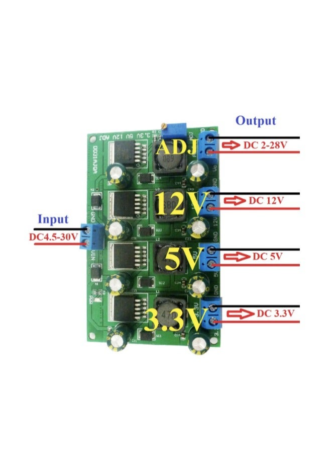 Converter  3A Multi Channel 3.3V 5V 12V Adjustable Output Power Supply Board, Power Converters Power Accessories - Image 2